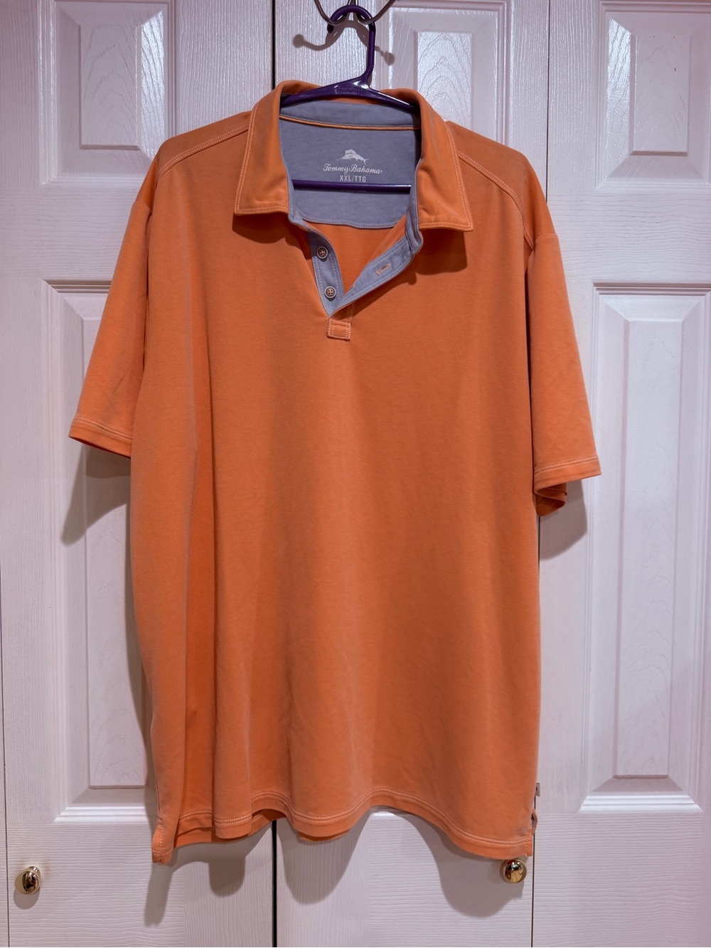 Tommy Bahama Orange Short-Sleeve Polo with Contrast Placket
